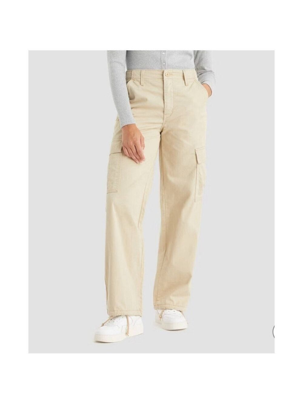 Levi's 94’s Baggy Cargo Wide Leg Pants Women's 28x30 Khaki Streetwear Skate New